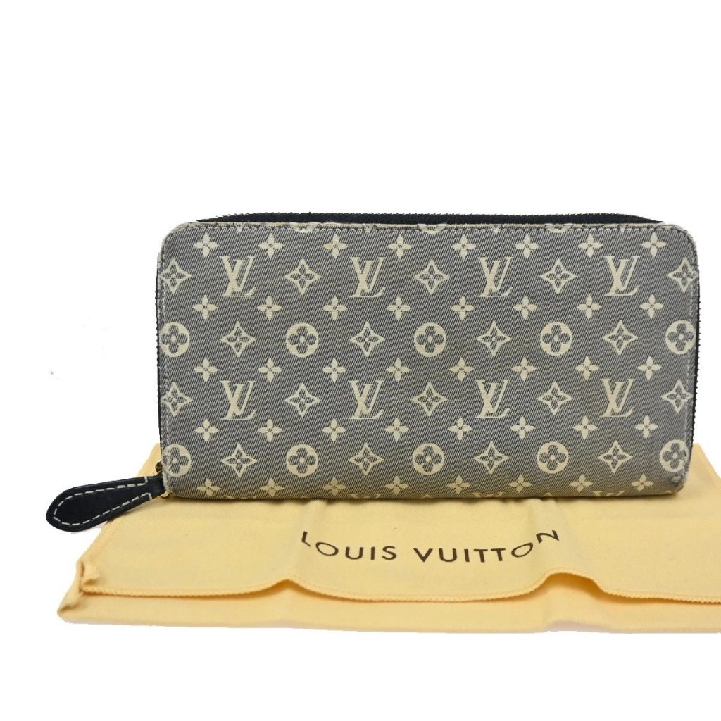 Louis Vuitton Lv Zippy Wallet Monogram Ideal Canvas Leather Blue M63010 04kc30